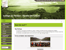Tablet Screenshot of collegedupenker-plestinlesgreves.ac-rennes.fr